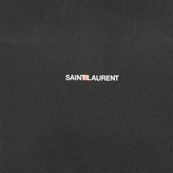 Saint Laurent Black Cotton Logo Print T-Shirt M