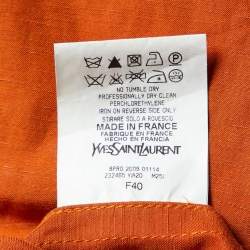 Saint Laurent Orange Cotton Blend Trench Coat M