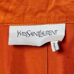 Saint Laurent Orange Cotton Blend Trench Coat M