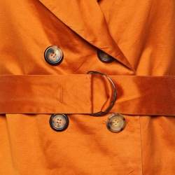 Saint Laurent Orange Cotton Blend Trench Coat M