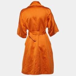 Saint Laurent Orange Cotton Blend Trench Coat M