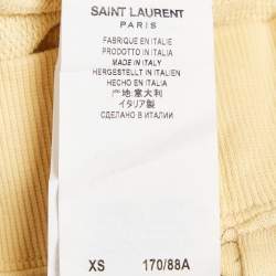 Saint Laurent Paris x Disney Yellow Mickey Mouse Print Cotton Knit Sweater XS