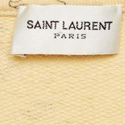 Saint Laurent Paris x Disney Yellow Mickey Mouse Print Cotton Knit Sweater XS