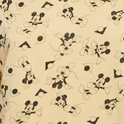 Saint Laurent Paris x Disney Yellow Mickey Mouse Print Cotton Knit Sweater XS