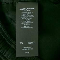 Pre Owned Saint Laurent Black Logo Embroidery Satin Contrast Trimmed Joggers S