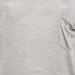 Pre Owned Saint Laurent Grey Melange Silk Knit T-Shirt L