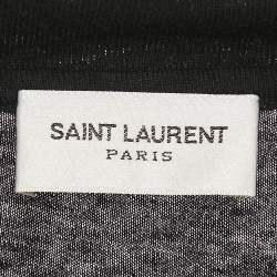Saint Laurent Black Logo Print Cotton Jersey T-Shirt L