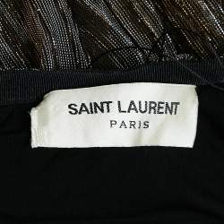 Pre Owned Saint Laurent Paris Metallic Lurex Jersey Backless Mini Dress XS