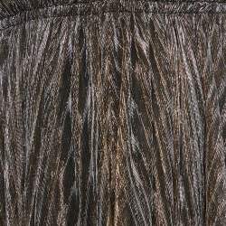 Pre Owned Saint Laurent Paris Metallic Lurex Jersey Backless Mini Dress XS