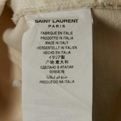 Pre Owned Saint Laurent Paris Cream Denim Mini Skirt S