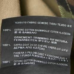 Pre Owned Saint Laurent Green Camo Print Leather Print Cotton Belted Jacket S