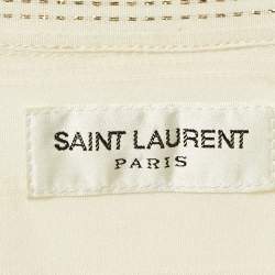 Saint Laurent Paris Cream Stripe Lurex and Cotton Blend Shirt XS