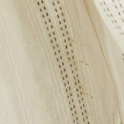 Saint Laurent Paris Cream Stripe Lurex and Cotton Blend Shirt XS