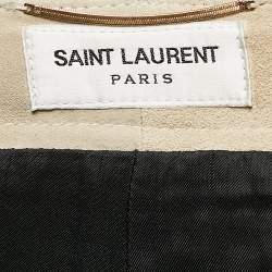 Pre Owned Saint Laurent Beige Suede Pleated Shorts S