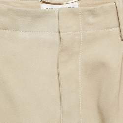 Pre Owned Saint Laurent Beige Suede Pleated Shorts S