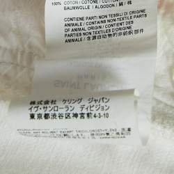 Saint Laurent White Denim Distressed Hem Mini Skirt M