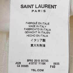 Saint Laurent Paris White Textured Cotton Tiered Maxi Skirt M