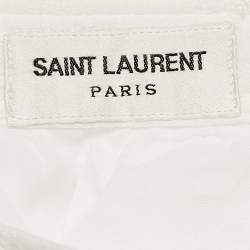Saint Laurent Paris White Textured Cotton Tiered Maxi Skirt M
