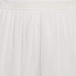 Saint Laurent Paris White Textured Cotton Tiered Maxi Skirt M