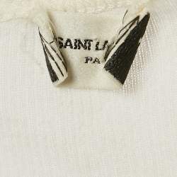 Pre Owned Saint Laurent Cream Modal and Cotton Rib Knit Tank Top XS