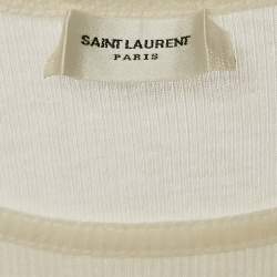 Saint Laurent Cream Rib Knit Tank Top XS