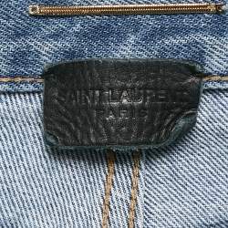 Pre Owned Saint Laurent Paris Blue Denim Pipped Jeans Waist 24"