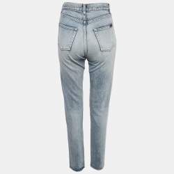 Pre Owned Saint Laurent Paris Blue Denim Pipped Jeans Waist 24"