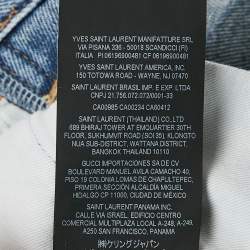 Pre Owned Saint Laurent Paris Blue Denim Pipped Jeans Waist 24"