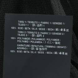 Pre Owned Saint Laurent Paris Black Sheer Silk Elongated Sleeve Wrap Maxi Dress M