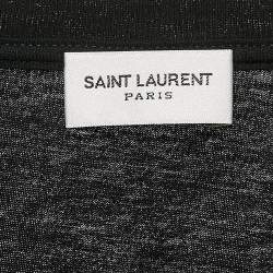 Saint Laurent Black Printed Cotton Crew Neck T-Shirt L