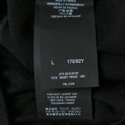 Saint Laurent Black Printed Cotton Crew Neck T-Shirt L