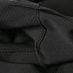 Saint Laurent Black Ostrich Feather Trim Rib Knit Jumpsuit XS