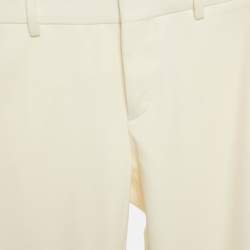 Saint Laurent Cream Wool Slim Fit Trousers S
