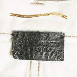 Saint Laurent Light Grey Raw Edge Shorts XS Waist 24"