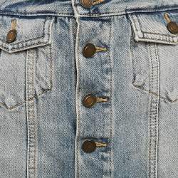 Saint Laurent Paris Blue Washed Denim Mini Skirt S Waist 25"