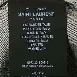 Saint Laurent Paris Blue Washed Denim Mini Skirt S Waist 25"