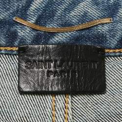 Saint Laurent Paris Blue Washed Denim Mini Skirt S Waist 25"