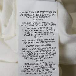 Saint Laurent Off-White Logo Print Cotton Crew Neck T-Shirt XS