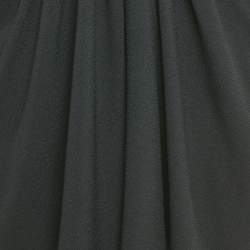 Saint Laurent Black Crepe Plunging Neck Mini Dress M
