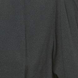 Saint Laurent Black Crepe Plunging Neck Mini Dress M