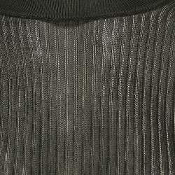 Saint Laurent Paris Black Jersey Long Sleeve Top S