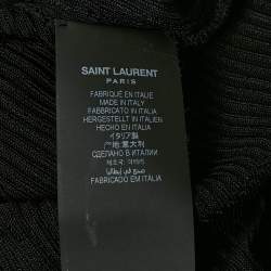 Saint Laurent Paris Black Jersey Long Sleeve Top S