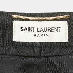 Saint Laurent Black Wool Pleated Shorts S