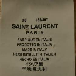 Saint Laurent Cream Pointelle Knit Crop Fisherman Sweater XS