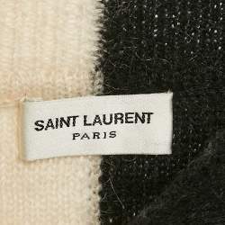 Saint Laurent Black/White Mohair Sweater XS