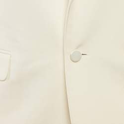 Saint Laurent Cream Wool Single-Breasted Blazer S