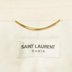 Saint Laurent Cream Wool Single-Breasted Blazer S
