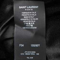 Pre Owned Saint Laurent Black Leather Zip-Up Jacket S