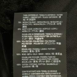 Saint Laurent Paris Black Faux Fur Double Breasted Coat S