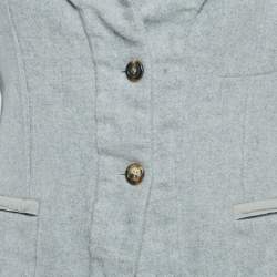 Saint Laurent Vintage Paris Grey Wool Single Breasted Coat L